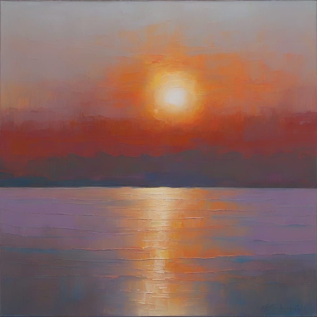 Abstract Sunrise: Rothko-Inspired Luminous Color Field