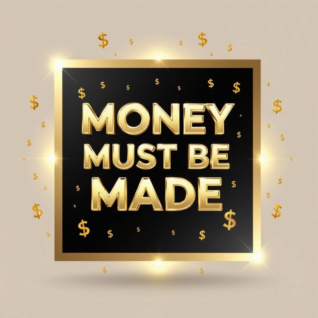 Luxury Golden Wall Art with Motivational Message