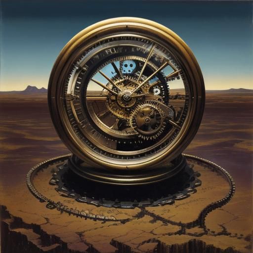 Woman Embodiment of Time in Surreal Dreamscape