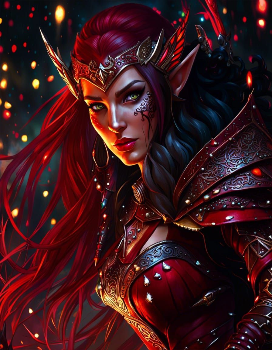 Savage Elf Assassin with Cruel Smile