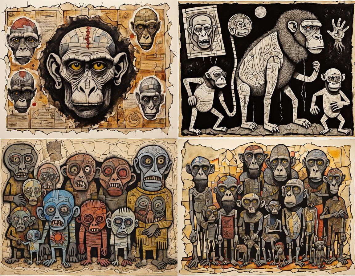 Horrific Mutant Creature Sacrifice: Mixed Media Collage