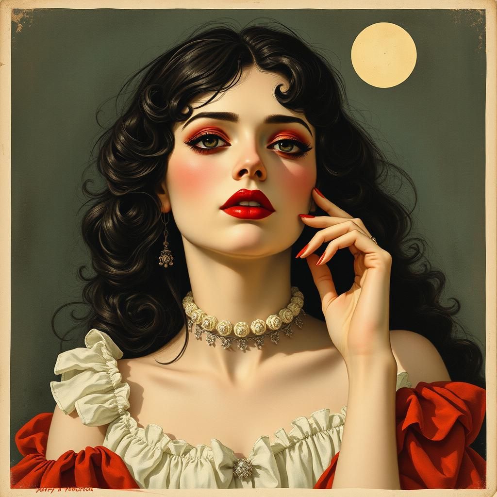 Imaginary Album Cover: Young Vampire in Art Nouveau Style