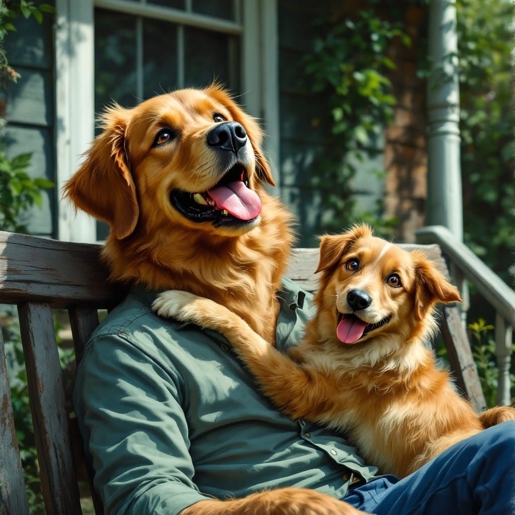 Dog's Gentle Paws: A Folk-Art Portrait