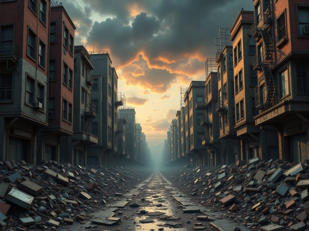 Earthquake Devastation: Buildings Collapse Amidst Colliding ...