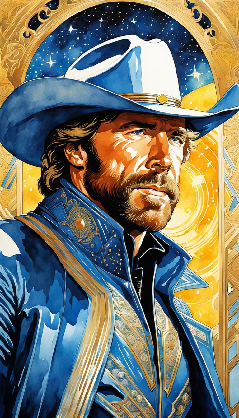 Chuck Norris as Blue and Gold Space Cowboy