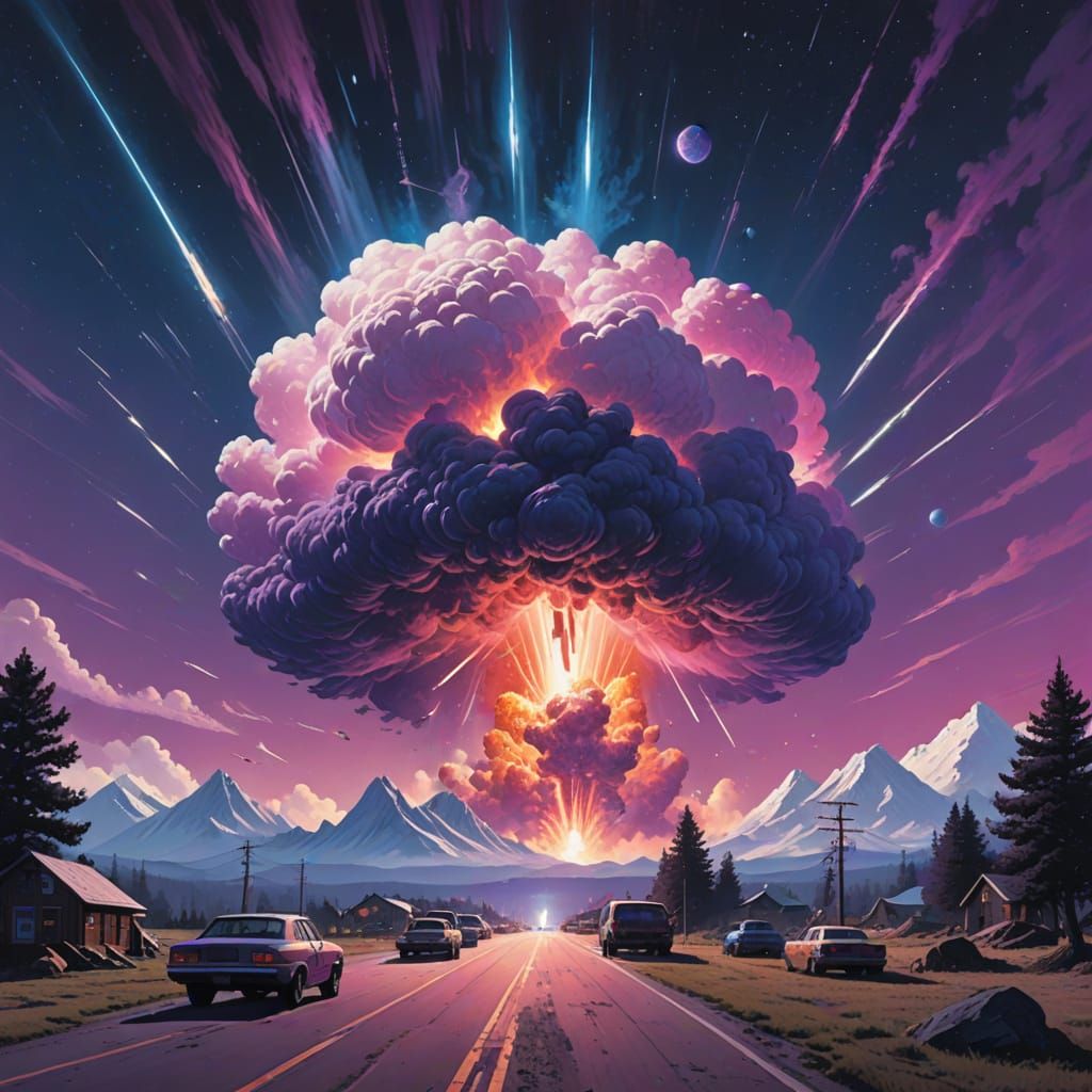 Cosmic Nova Explosion in Vibrant Colors