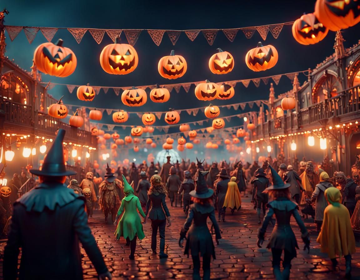 Halloween Carnival in Claymation Style