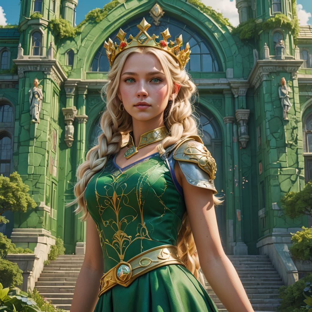 Google Goddess with Crown in Fantasy Concept Art