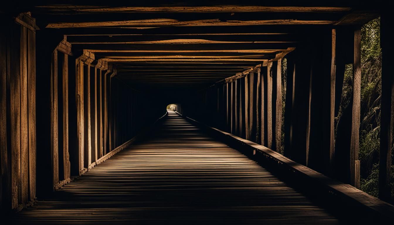 Moody Tunnel Entrance with Wooden Board