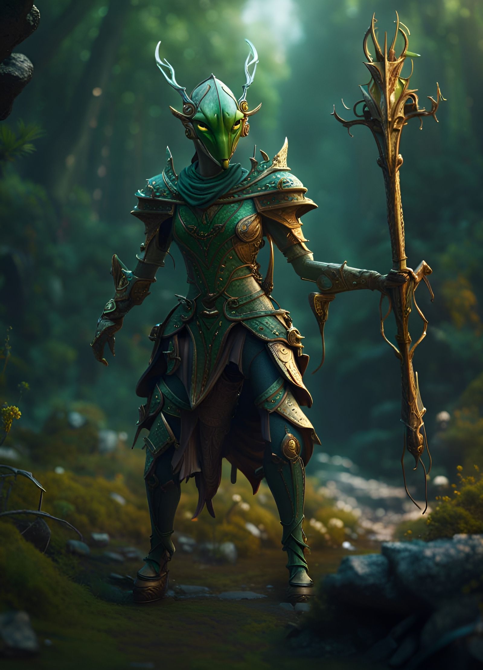 Mantis Magic Knight in Medieval Style