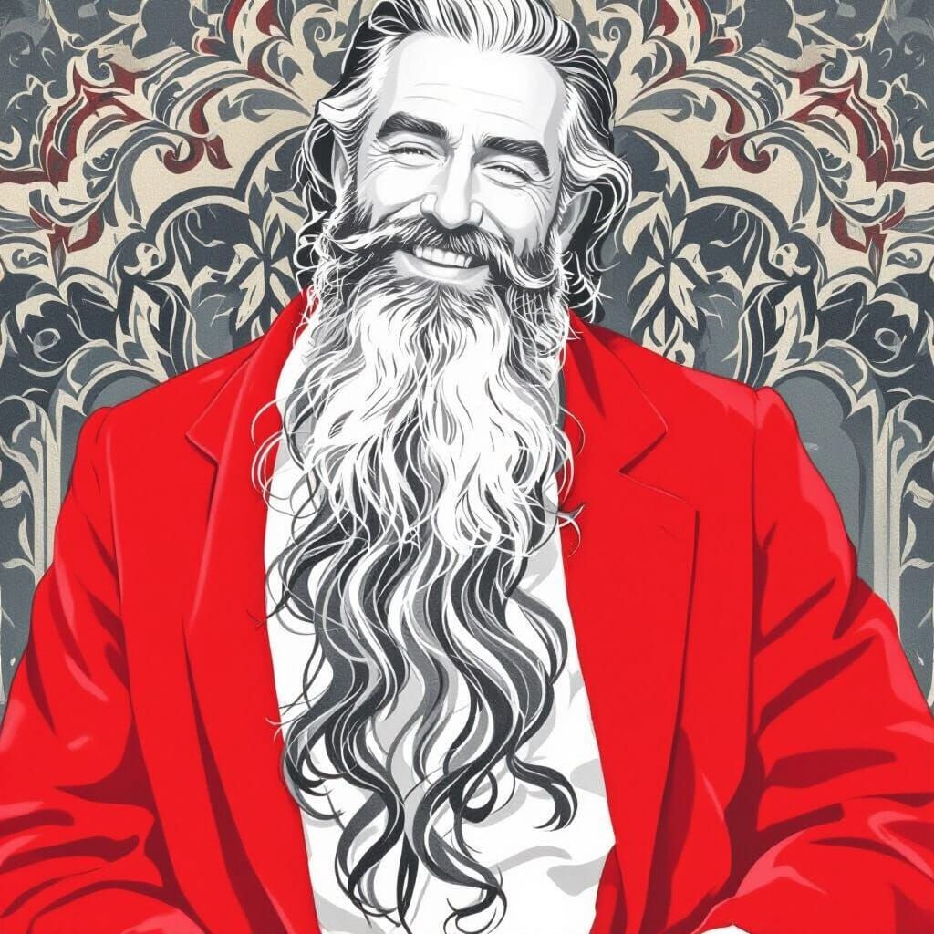 Elegant Gentleman in Velvet Robe with Beard