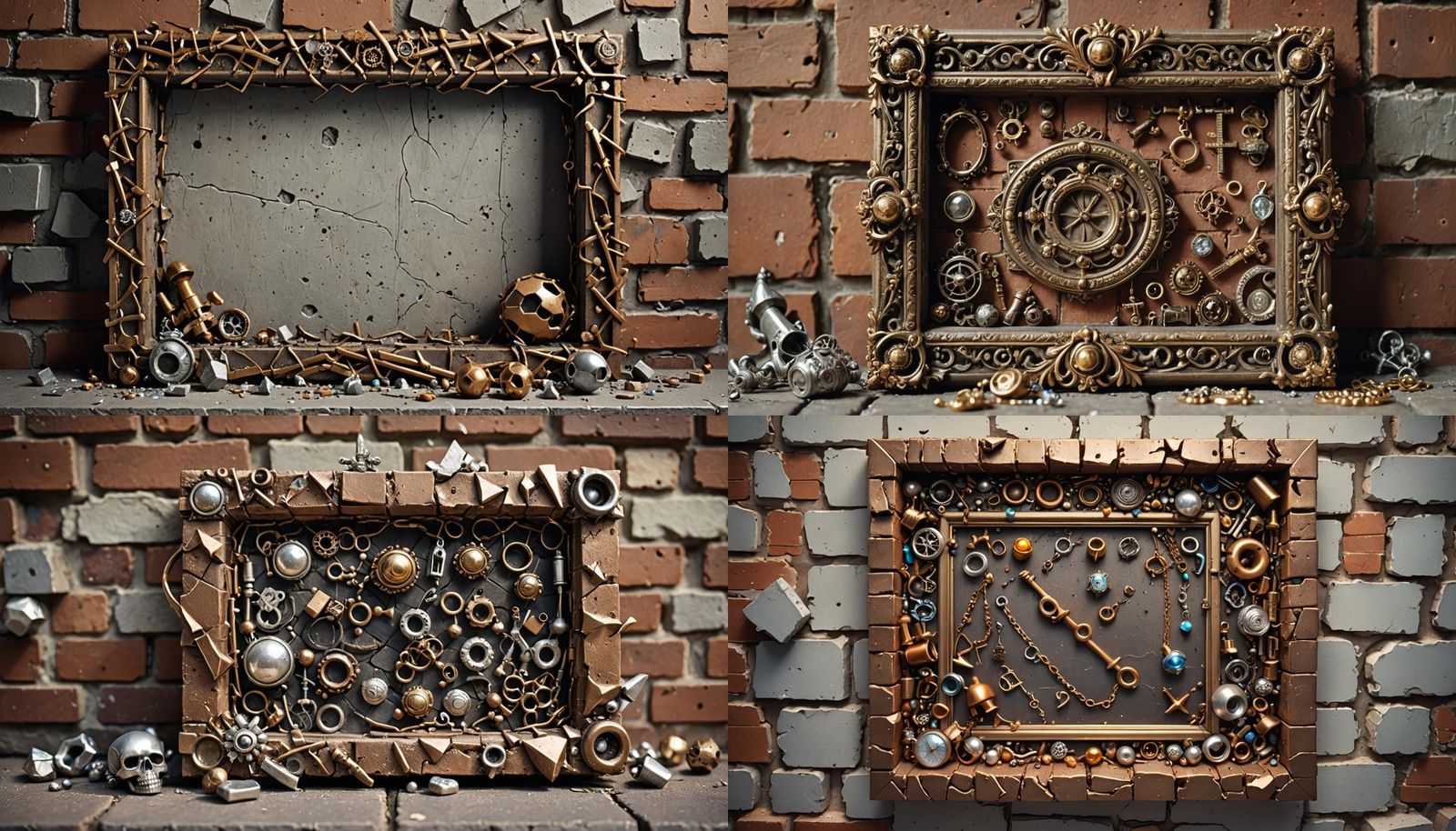 Ornate Frame Displaying Antique Artifacts in Professional Ph...