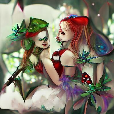 Harley Quinn and Poison Ivy in Wonderland