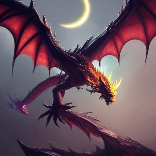Celestial Dragon in Dark Fantasy Concept Art