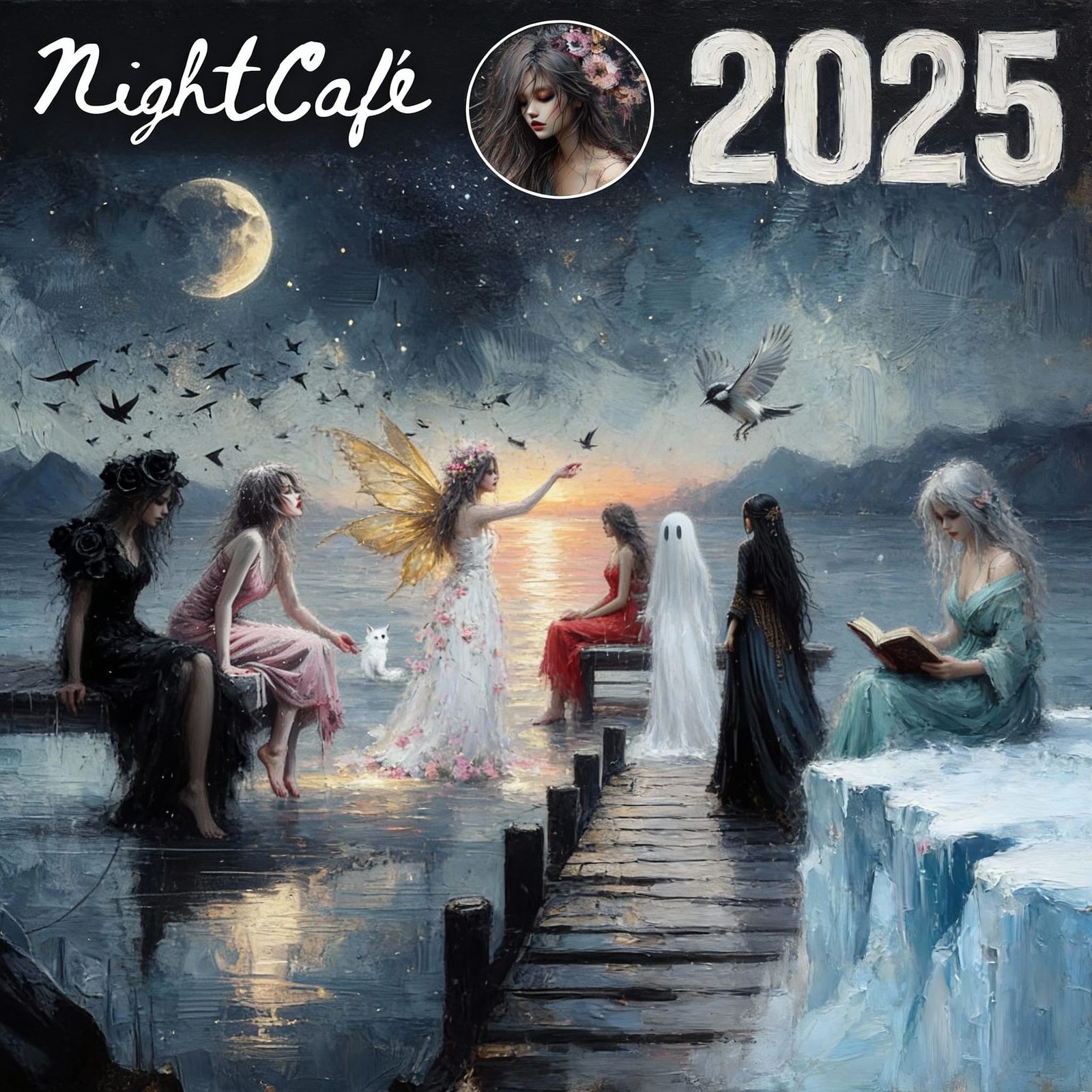 AI Collage of 2025 Artworks with Logo and Avatar