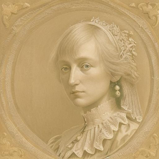 Elegant Courtesan Portrait Inspired by Ingres