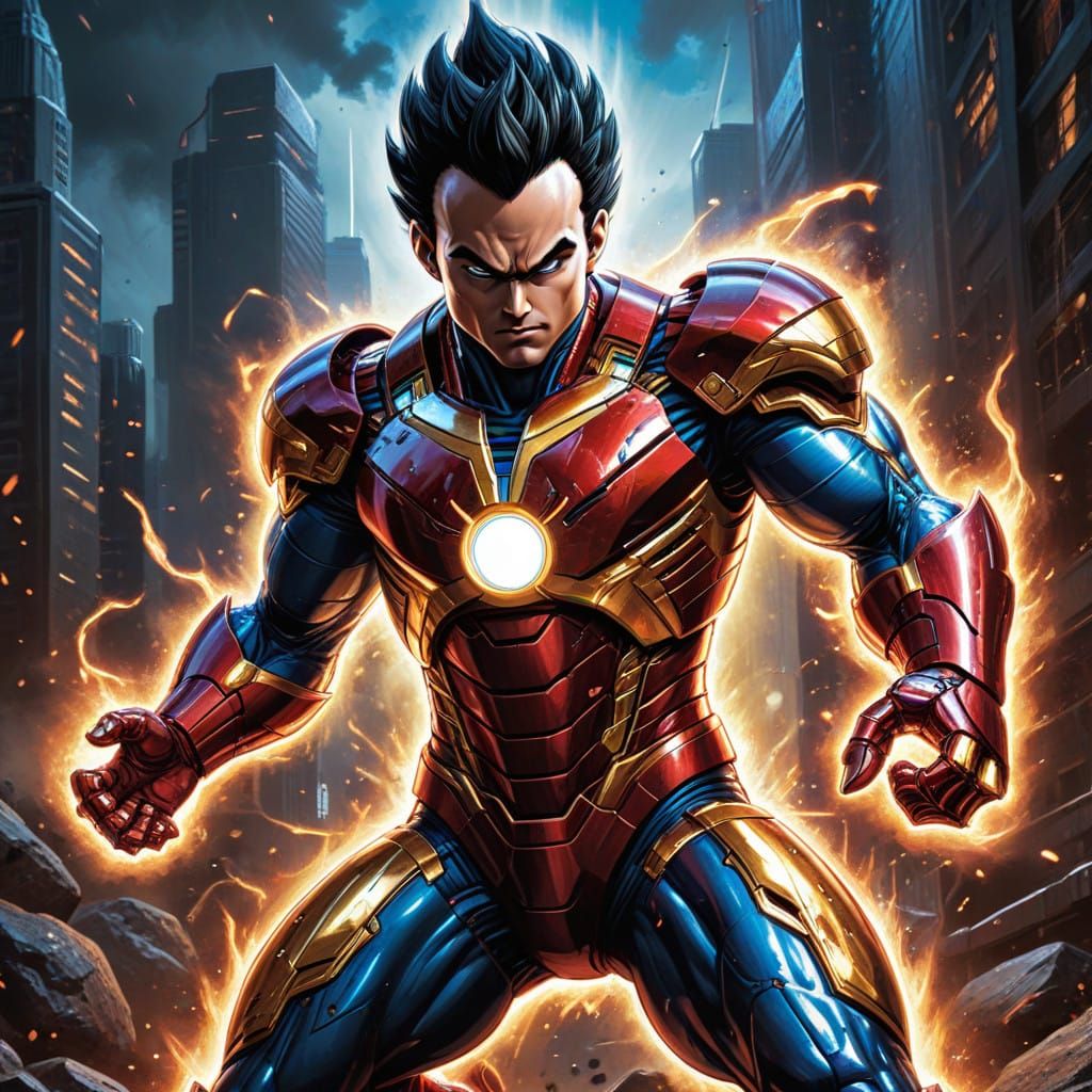Vegeta in Iron Man Armor