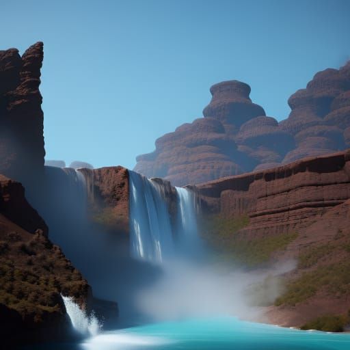 Niagara Falls in Desert: Detailed Matte Painting