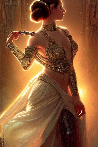 Princess Leia Dancing in Art Nouveau Style