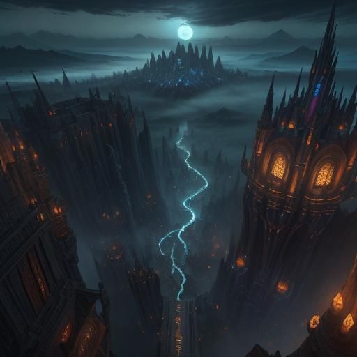 Bustling Magical City Concept Art