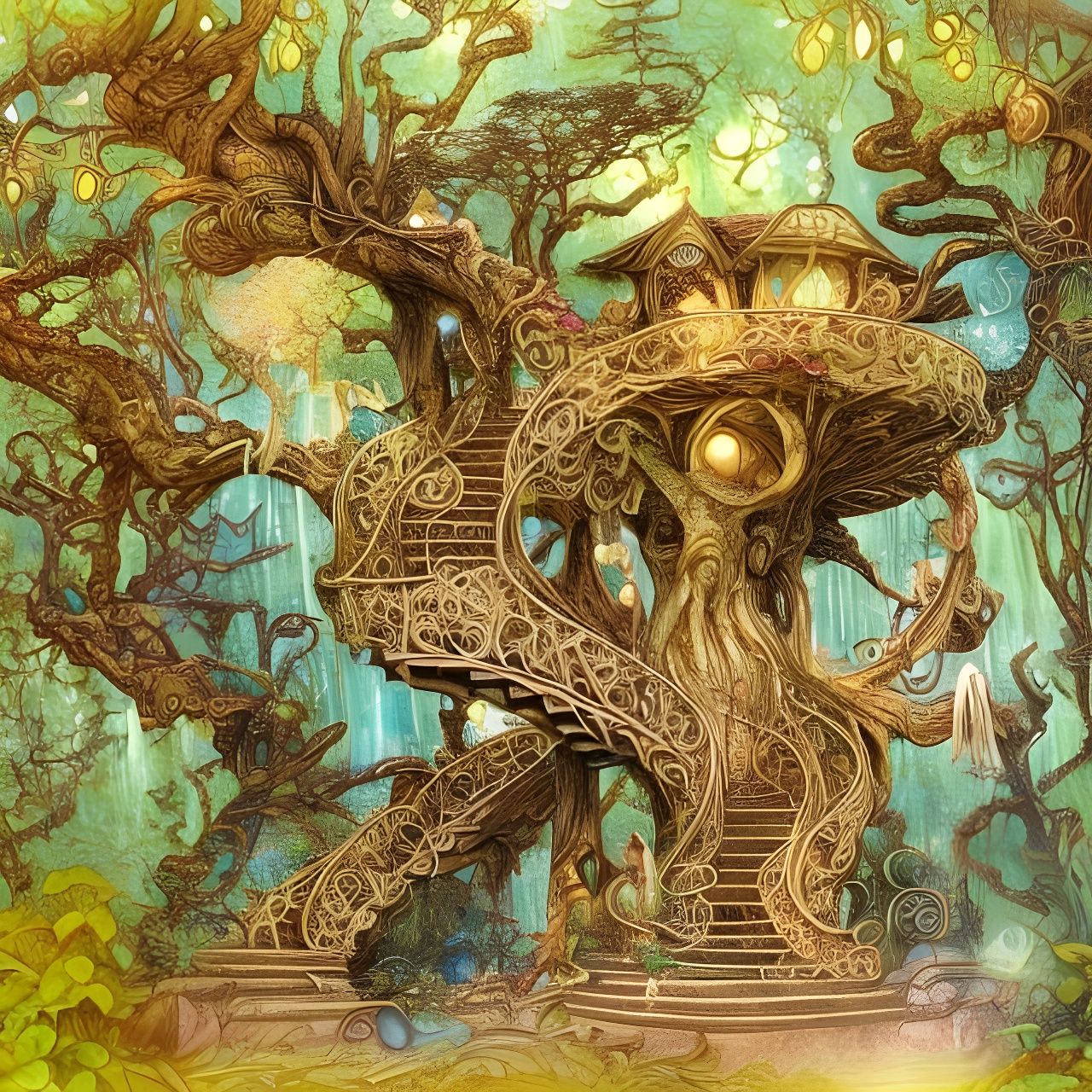 Epic Elven Staircase to Magical Treehouse