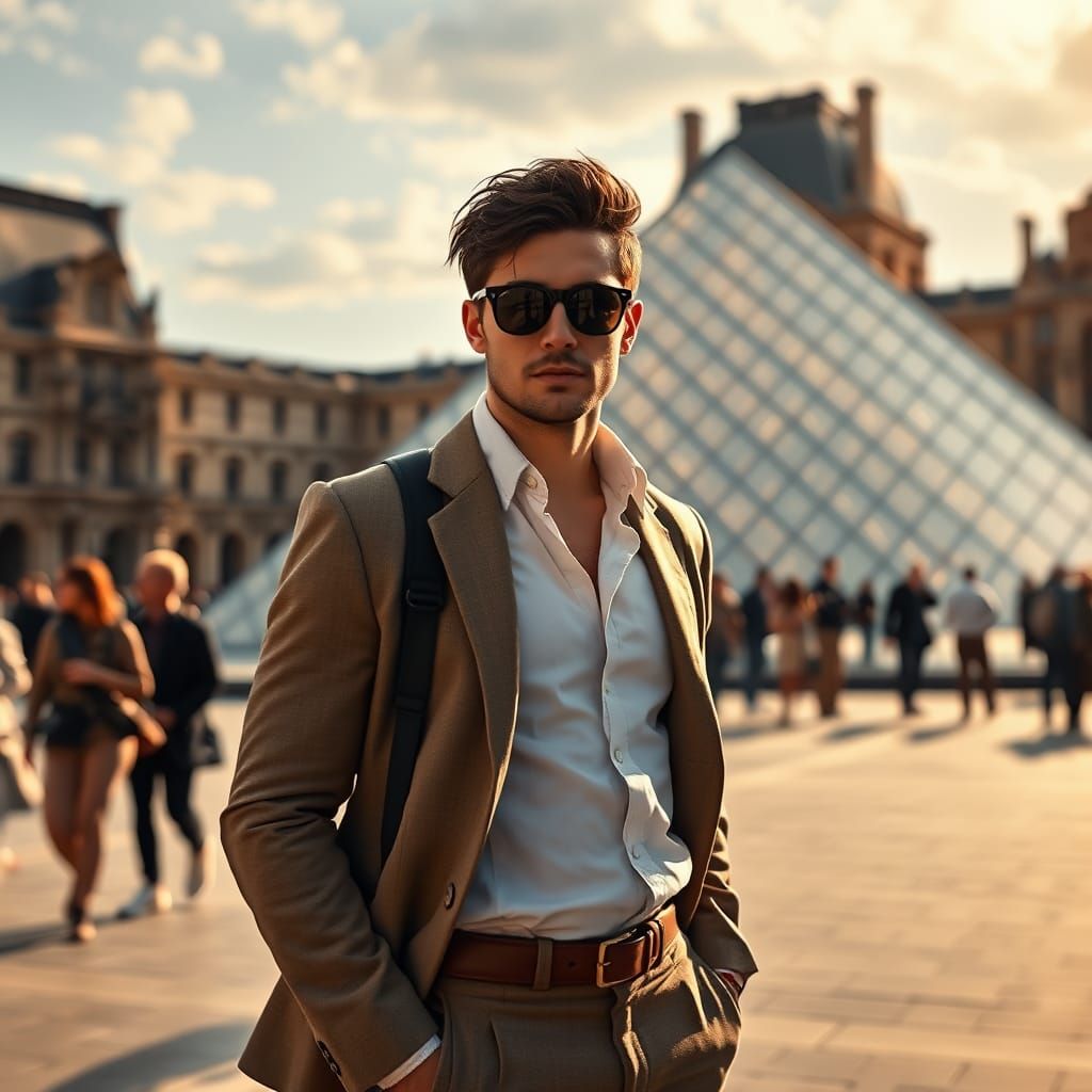 Louvre Museum: Hyperrealistic Cinematic Portrait in Paris