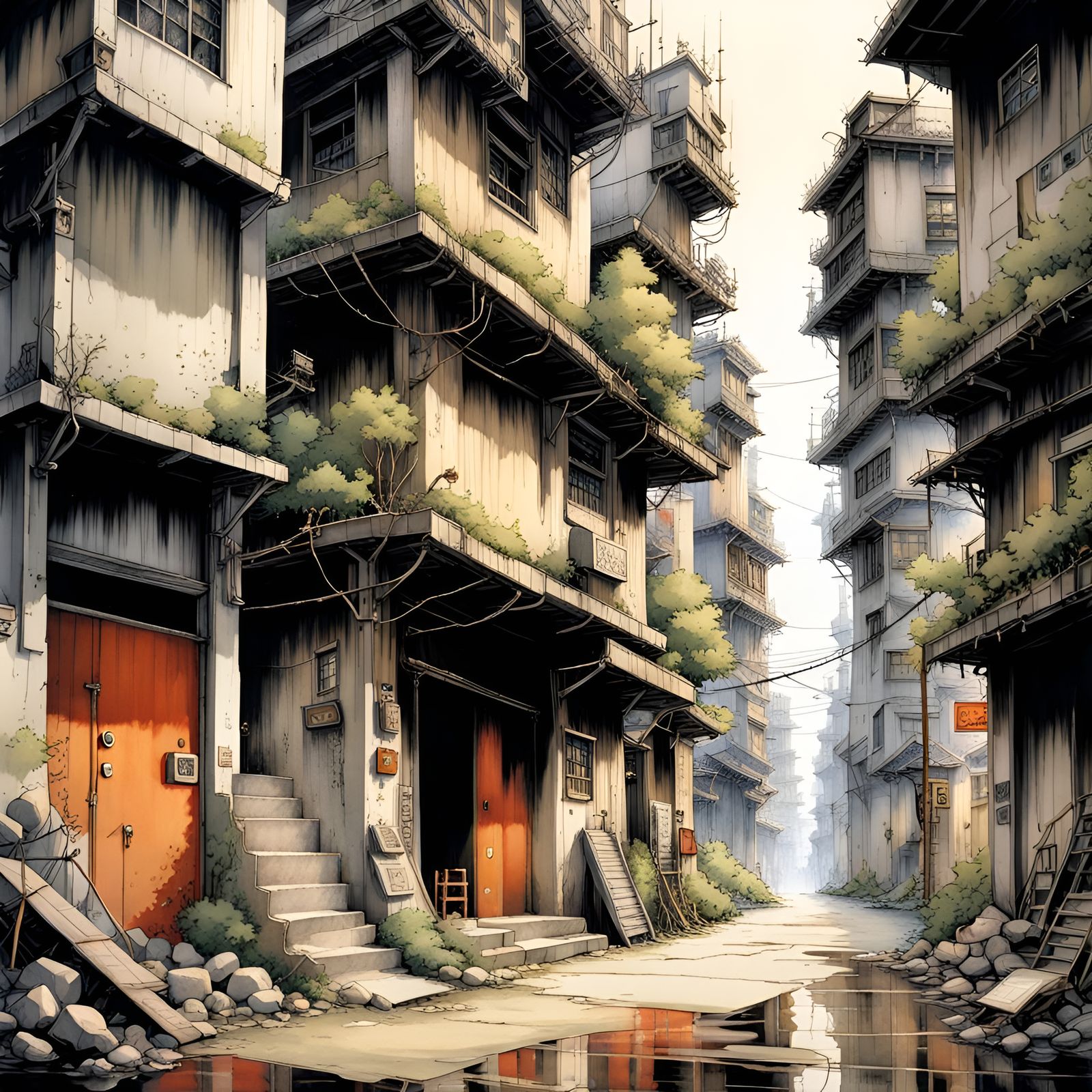Desolate City: Fantasy Landscape Painting