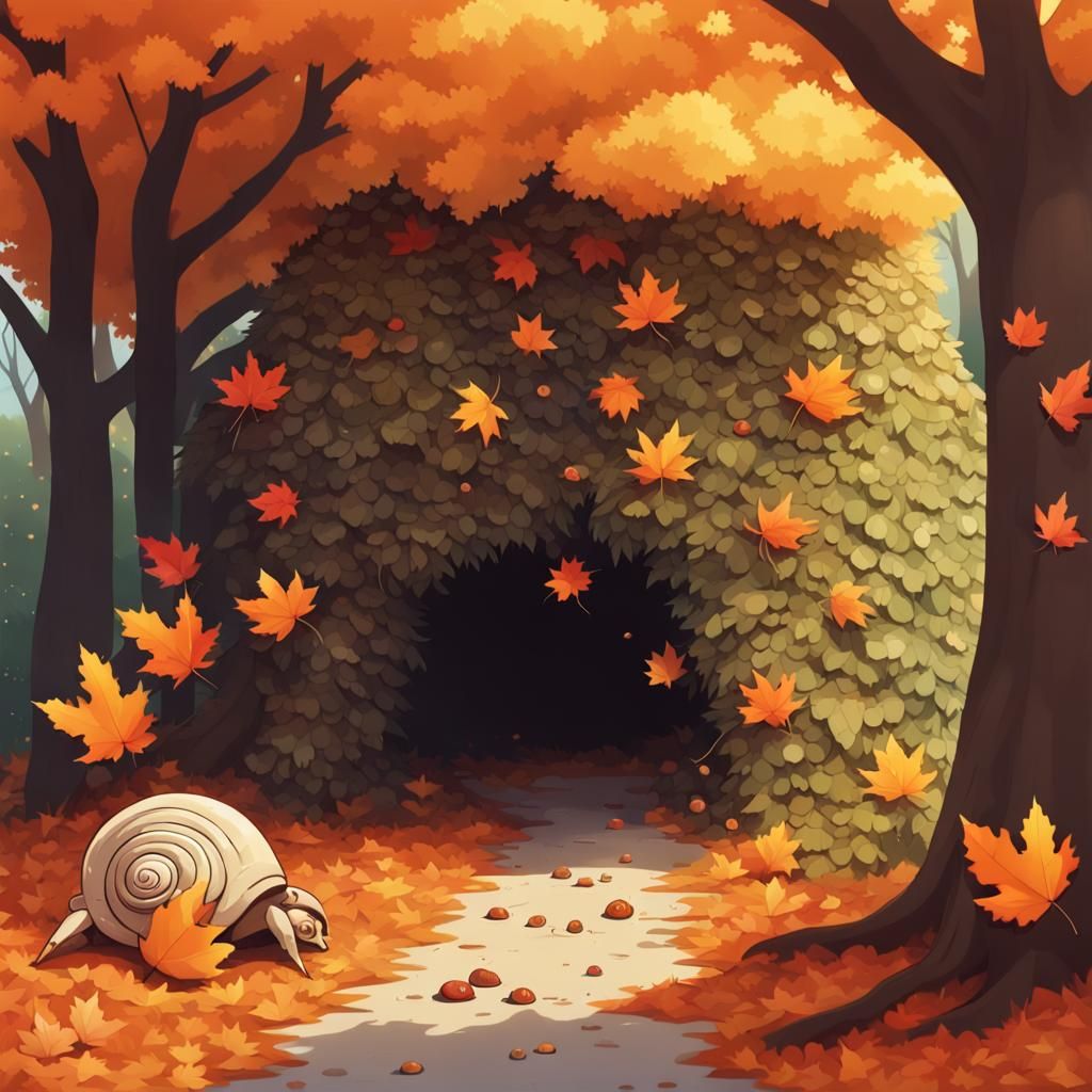 Anime Style: Autumn Hedge with Spider