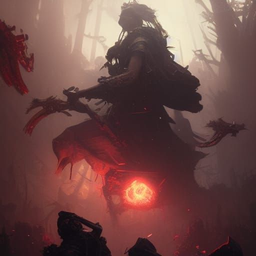 Death Concept Art in Purple and Yellow