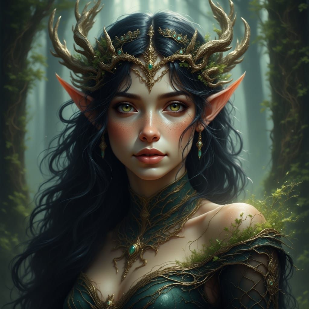 Dark Fae Elf Pixie with Strong Lines