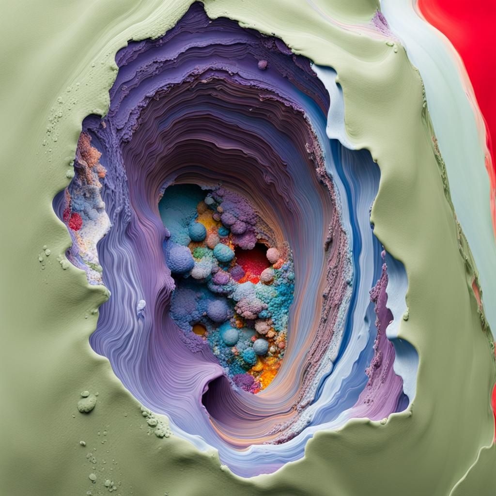 Colorful Layers of Paint Up Close