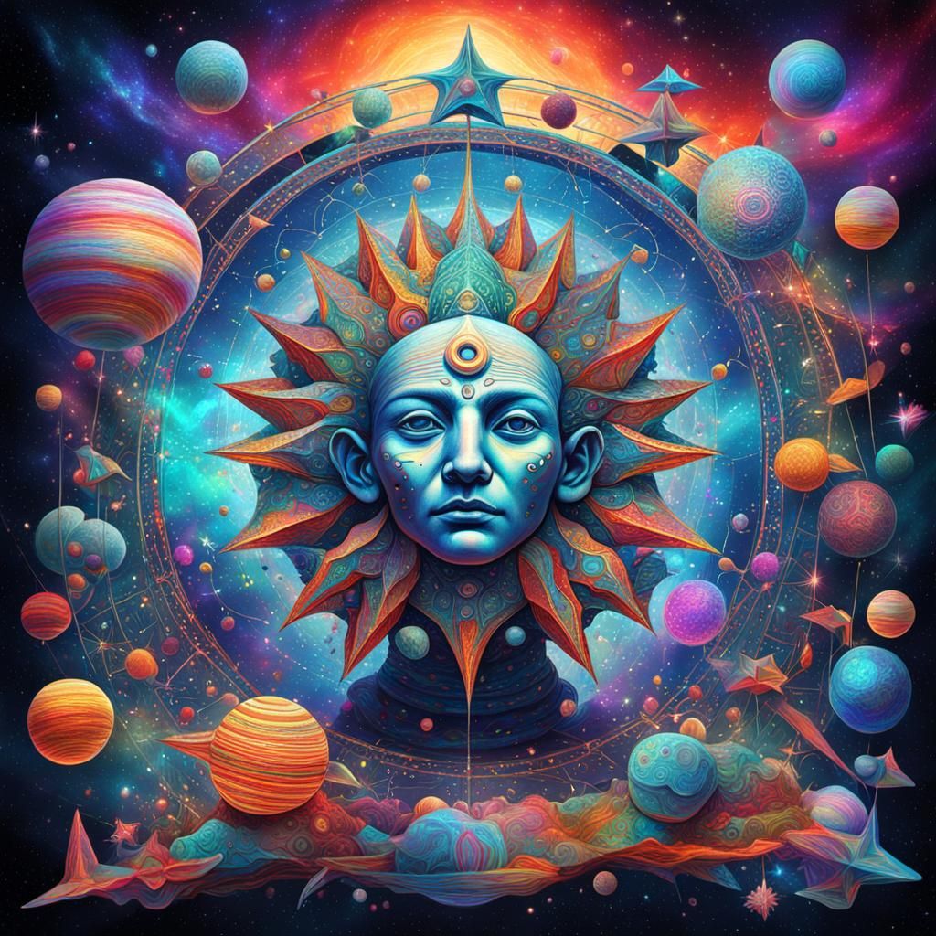 Holographic Astral Digital Circus by Pablo Amaringo