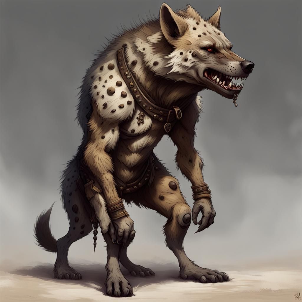 Towering Gnoll in Detailed Matte Painting Style