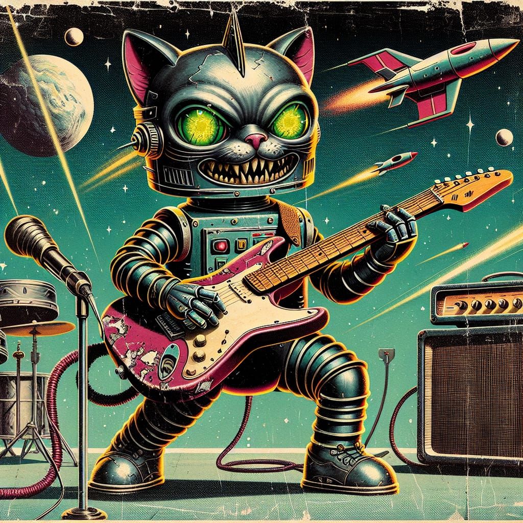 Robot Space Cat Rocker