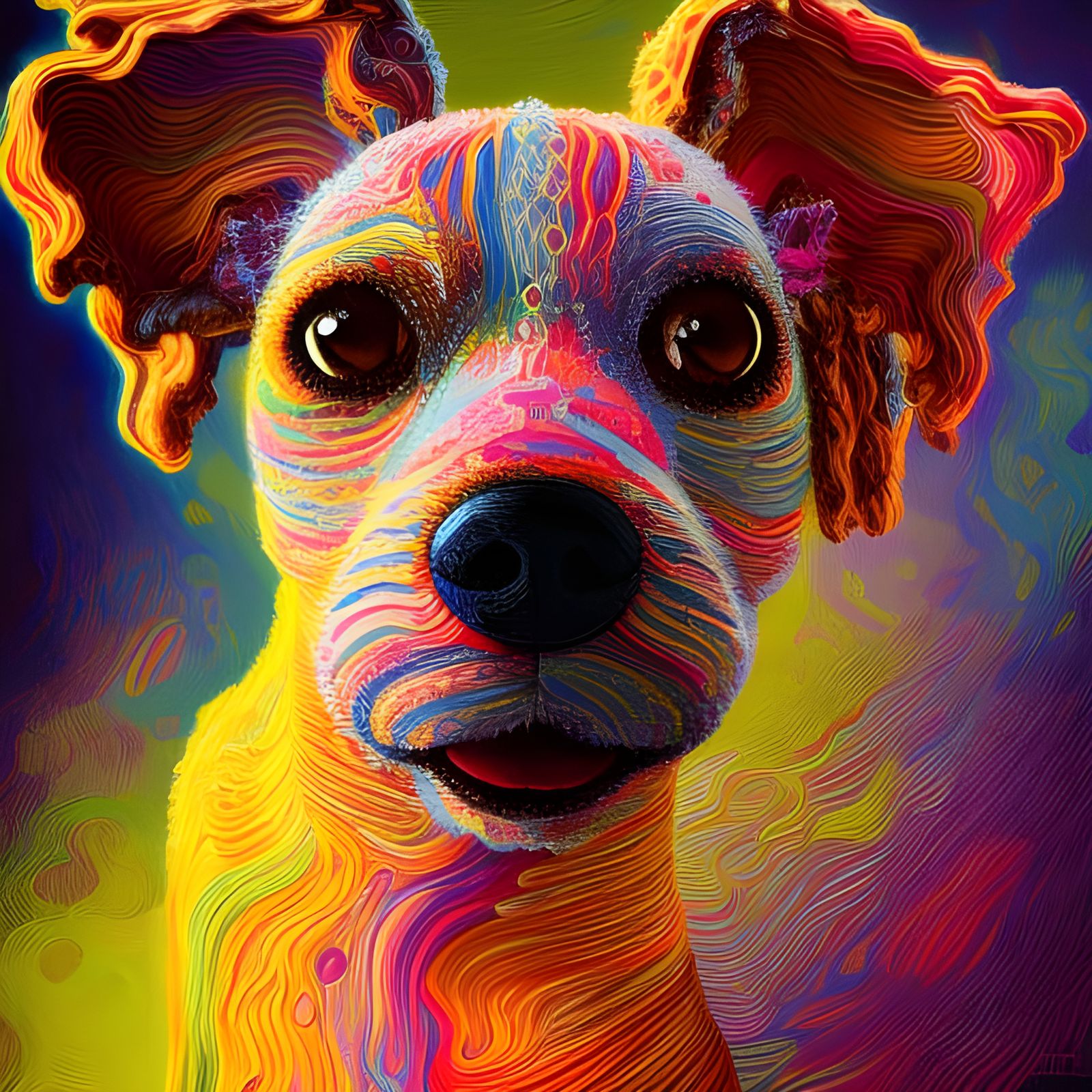 Dog Made of Yarn