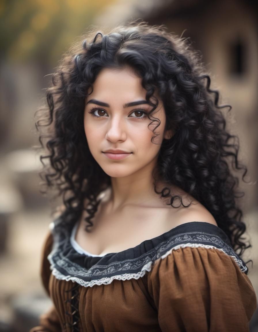 Beautiful Medieval Fantasy Peasant Woman Portrait