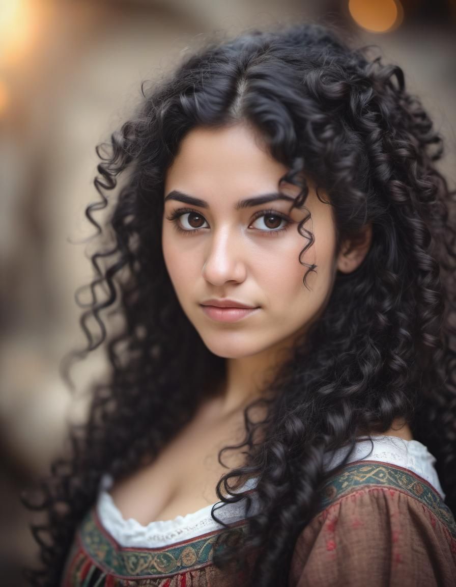 Beautiful Medieval Peasant Woman Portrait