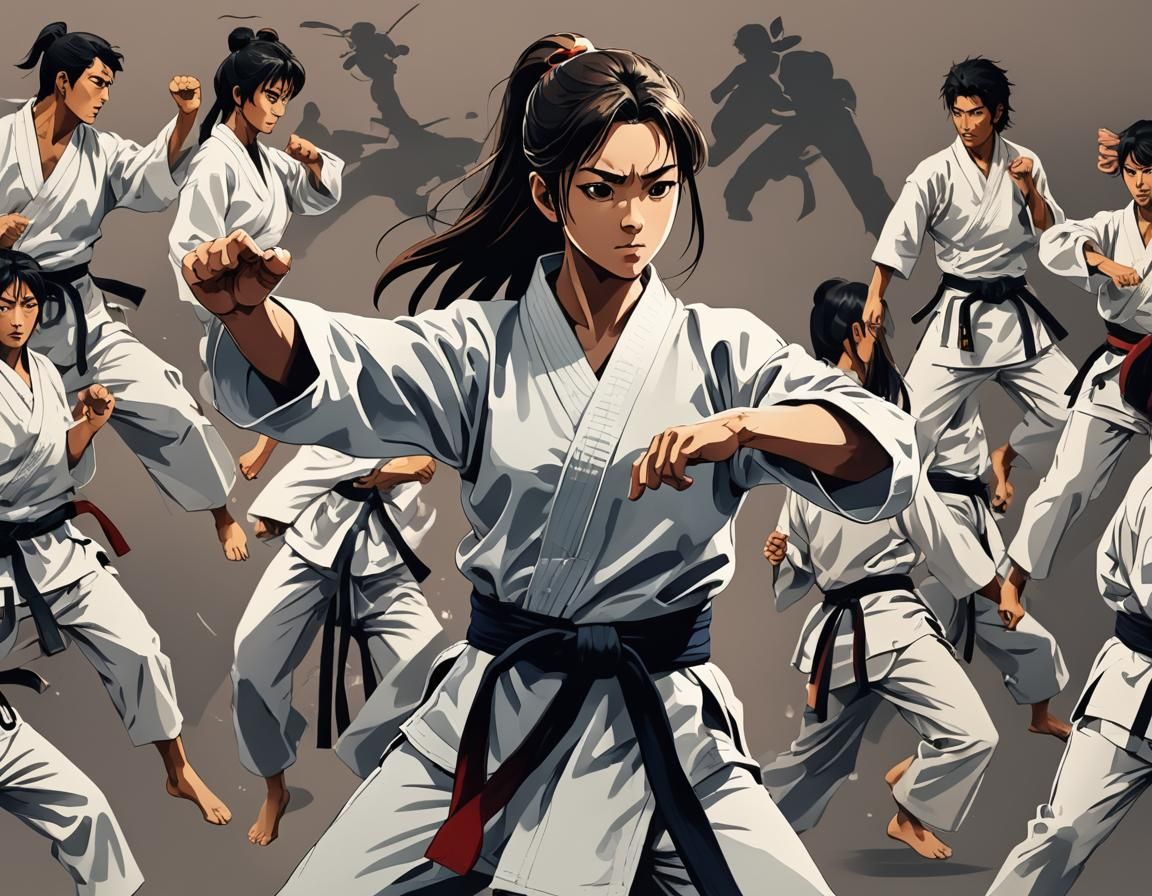 Anime Girl Going to Karate, Cel-Shaded Manga Scan