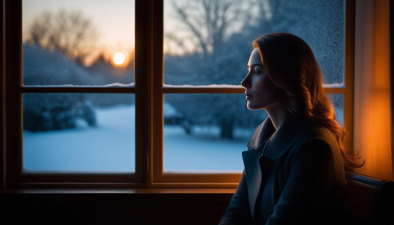 Serenity in Winter's Golden Hour