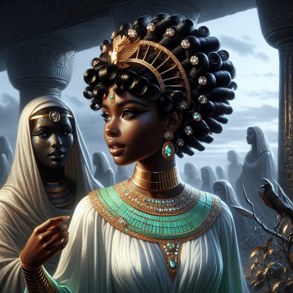 Ancient Egyptian Goddess of Protection in Elegant, 8K Oil Pa...