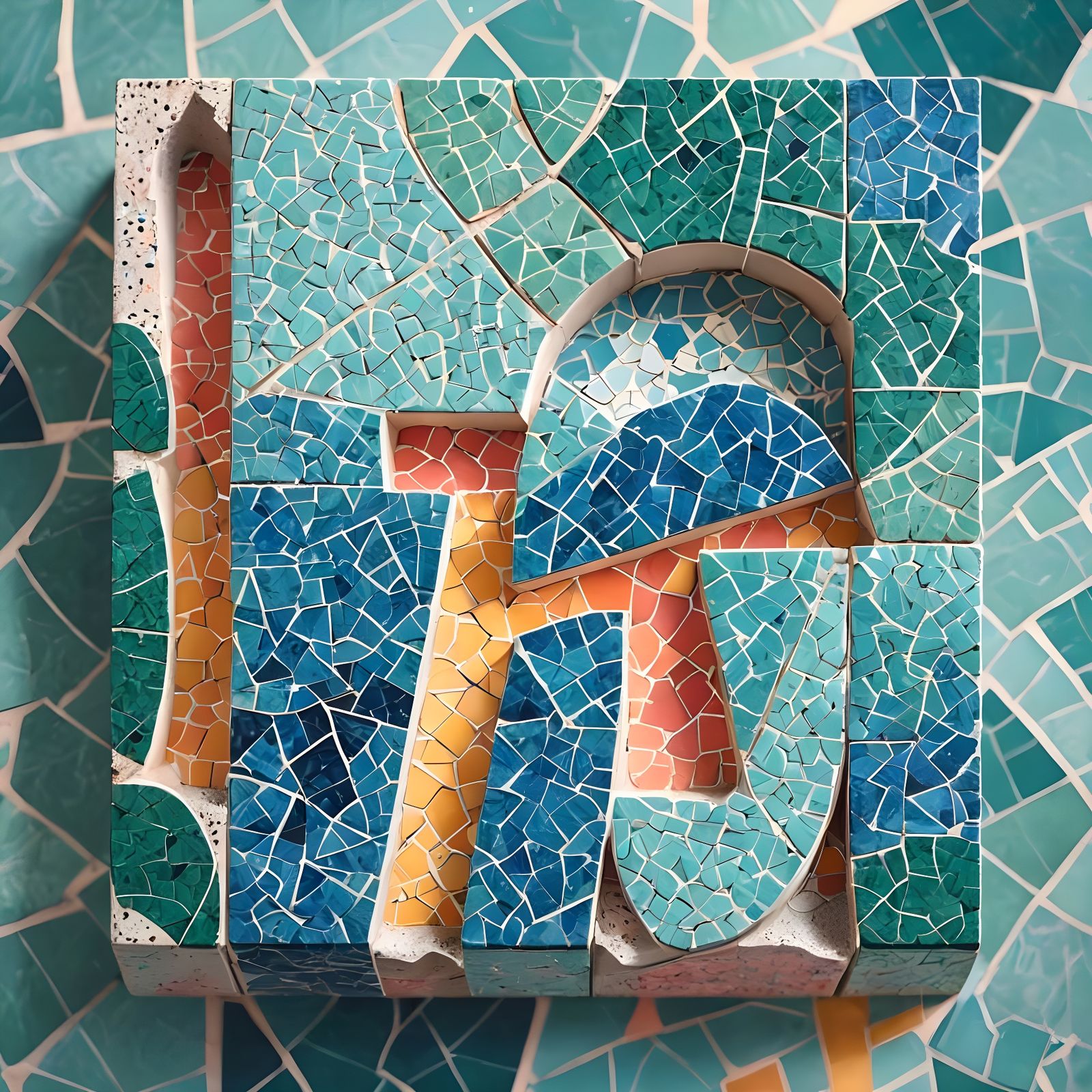 Terrazzo Floor Pattern from Cropped Letterforms