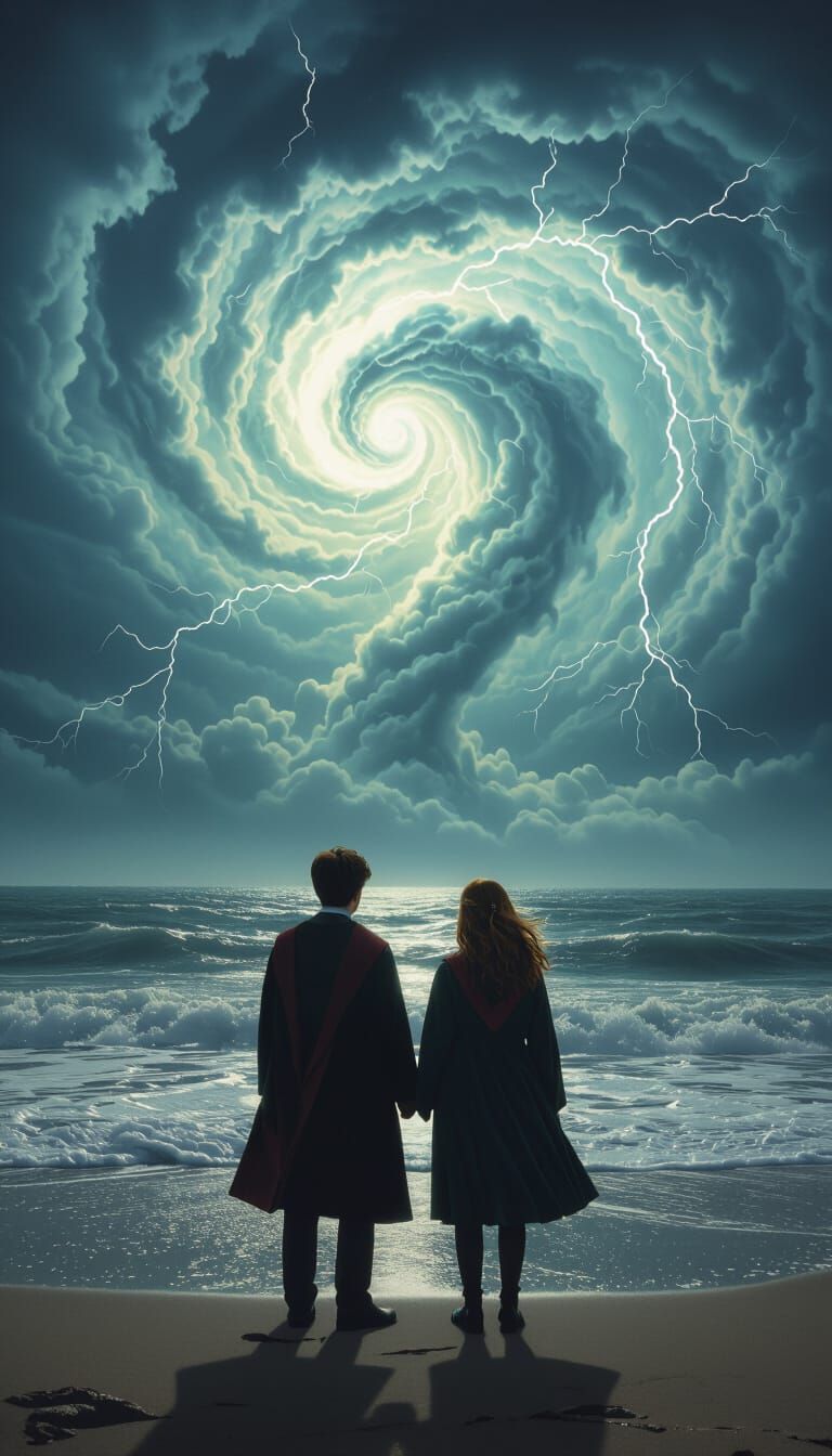 Harry Potter and Ginny Weasley Face the Storm