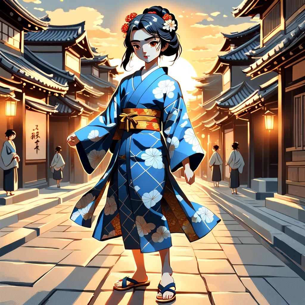 Geisha in Old Edo: Ukiyo-e Anime Art