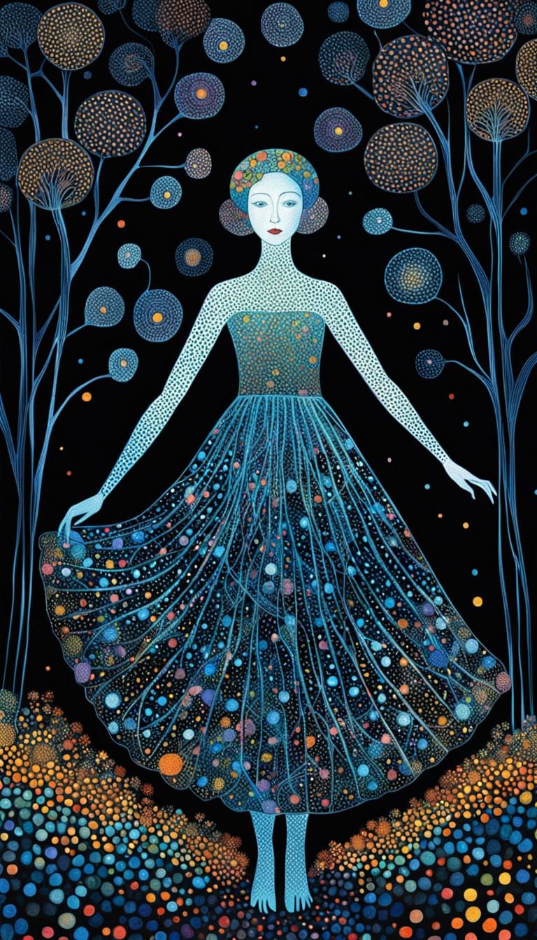 Ethereal Goddess Blossoms in Vibrant Floral Splendor