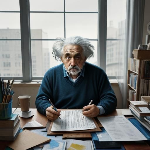 Einstein Portrait in Fauvist Impasto Style