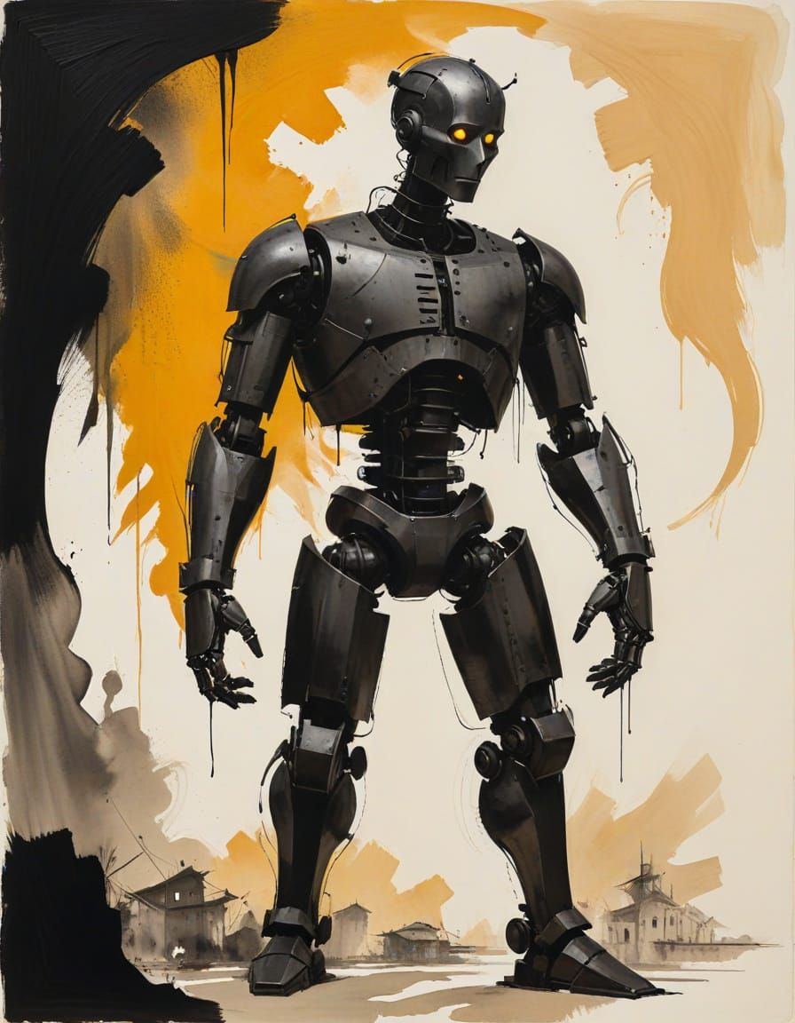 Robots in Bahamas Factory at Golden Hour