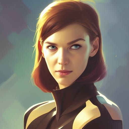 Gwen Tennyson Portrait in Art Nouveau Style