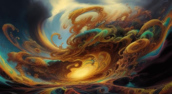 Psychedelic Swirl: Detailed Digital Art in 4K