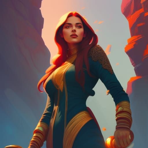 Detailed Portrait of Woman in Vivid Style