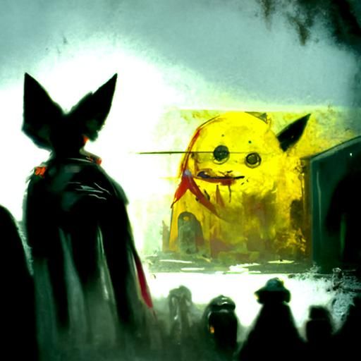 Sinister Pikachu in Dark Fantasy Style